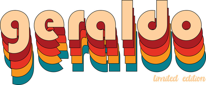 Retro Geraldo name 80s vintage colors