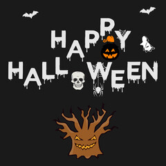 halloween pumpkin with bats