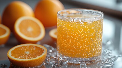 Fresh orange juice splash. Generative AI