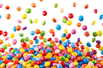 falling candies isolated on white or transparent png