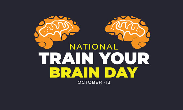 National train your brain day. background, banner, card, poster, template. Vector illustration.