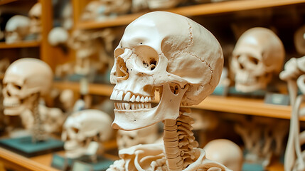 A Study of Human Anatomy in a Historic Museum Collection Displaying Detailed Skeletons