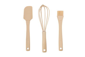 Set of kitchen utensils on a transparent background. Copy-space