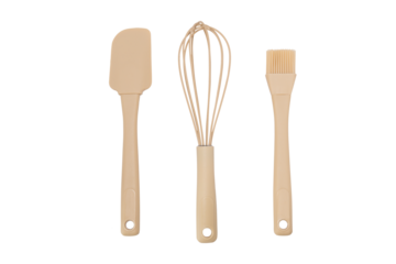 Set of kitchen utensils on a transparent background. Copy-space