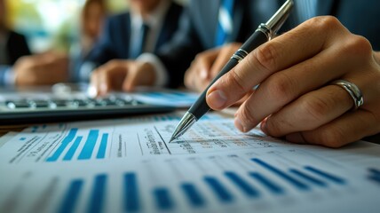 Collaborative Business Analysis: Executive and Team Reviewing Balance Sheet