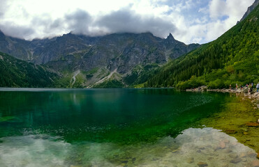 mountain lake mountain peak Morskie Oko Zakopane Poland view landscape