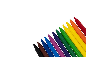 Fototapeta premium Set of school paints on transparent background. Copy-space