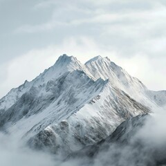 SnowMountain,realistic,photography,white,grey,fog,clouds,travel,beatyful