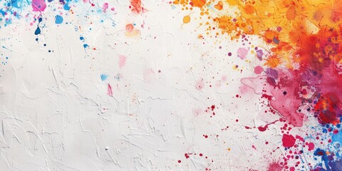 Obraz premium Colored paint splashes on a white background. The generation of AI.