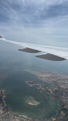 Obraz premium a window side seat in a airplane Skyview