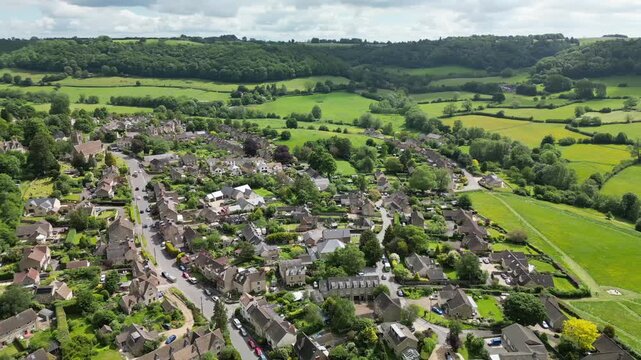 Aerial video over Uley United Kingdom