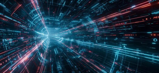 Fototapeta premium Abstract smartphone desktop background. digital landscape of glowing data streams, Digital technology big data business finance and investment with innovative futuristic technology