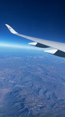Fototapeta premium a window side seat in a airplane Skyview