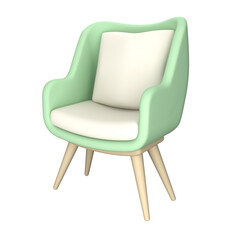 An elegant armchair with intricate details, 3D render