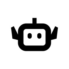 Obraz premium Chatbot Face Head Robot Line Icon