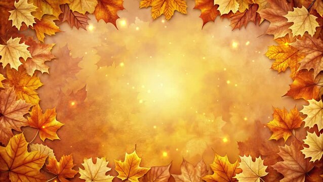 A sparkling golden autumn background with soft sunlight filtering through the foliage. A warm, serene autumn landscape for nature and seasonal design.