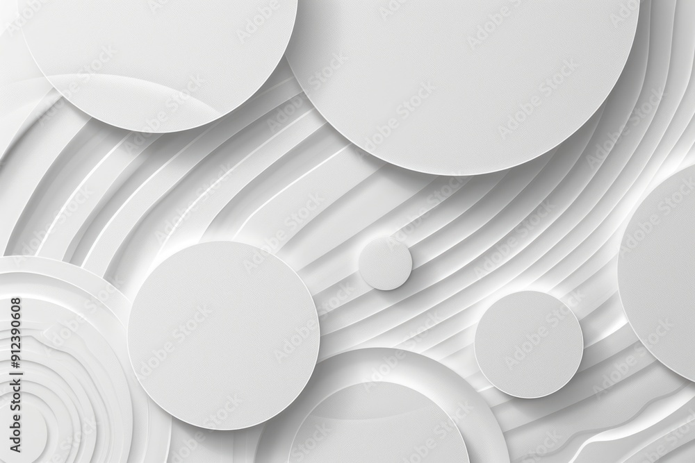 Poster a simple white wall with multiple circles drawn on it