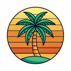 A vibrant, vector illustration of a palm tree