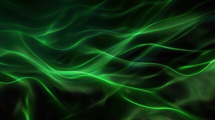 Obraz premium Abstract green wave with a lot of sparkles moving texture technology background
