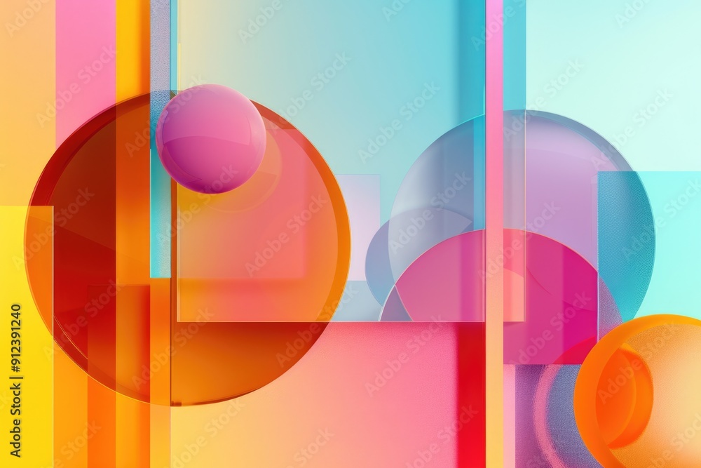 Poster a collection of colorful balls with varying hues
