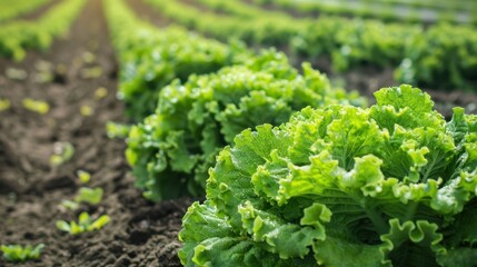 The lush green lettuce