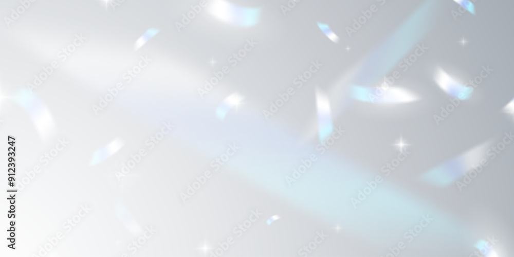 Wall mural multicolored light effect and zigzag ribbons falling from above on streamer, tinsel vector