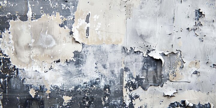Texture of a Weathered White and Grey Paste Up Poster