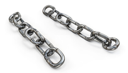Obraz premium metal chains isolated on white