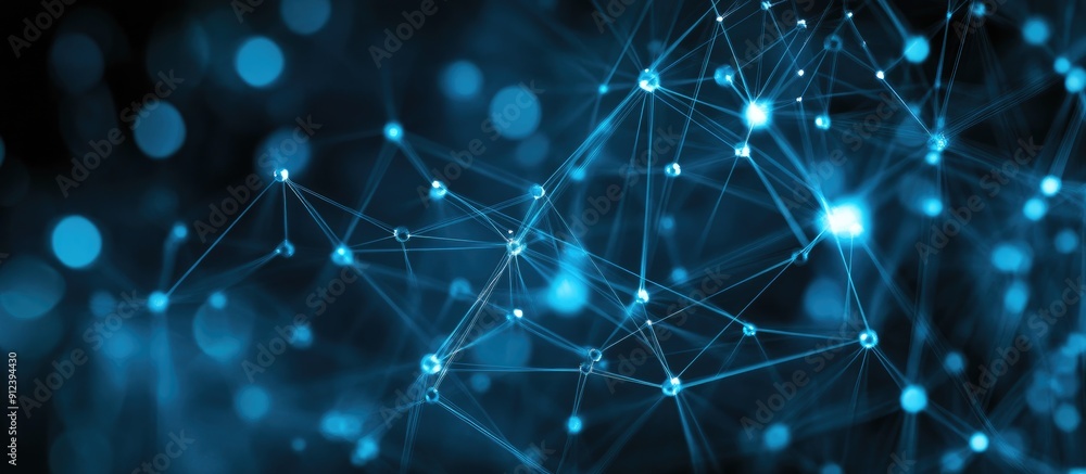 Poster abstract background featuring computer technology and network visual connections