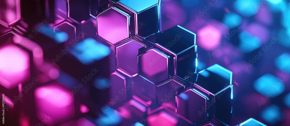 Aufkleber abstract hexagonal background featuring a technological polygonal design in a minimalist digital aes