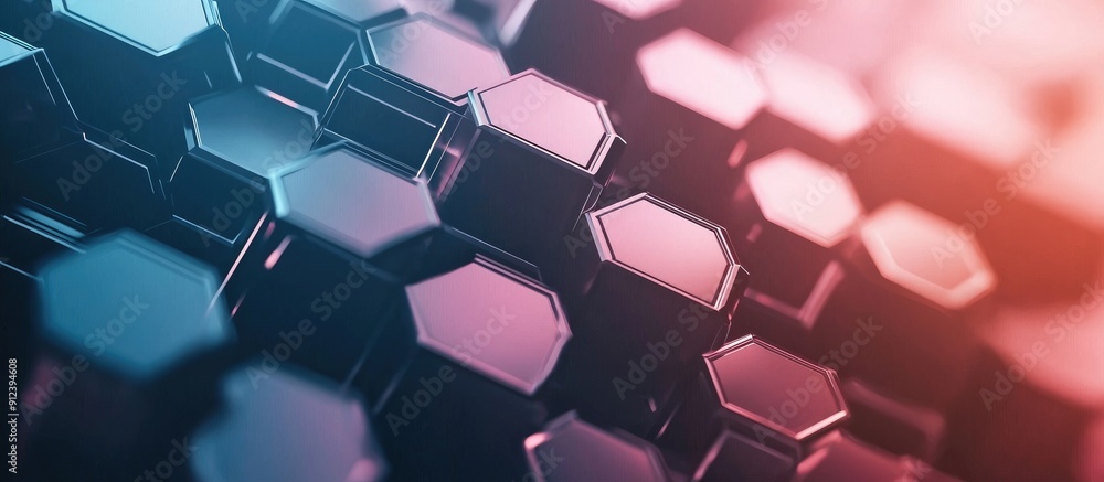 Aufkleber abstract hexagonal background featuring a technological polygonal design in a minimalist digital aes