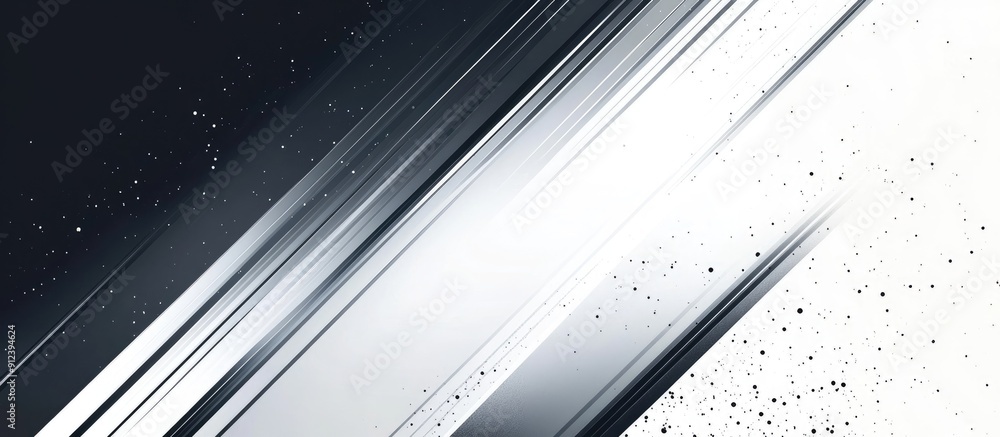 Poster abstract light pattern featuring a gradient of white and silver on a gray backdrop complemented by m