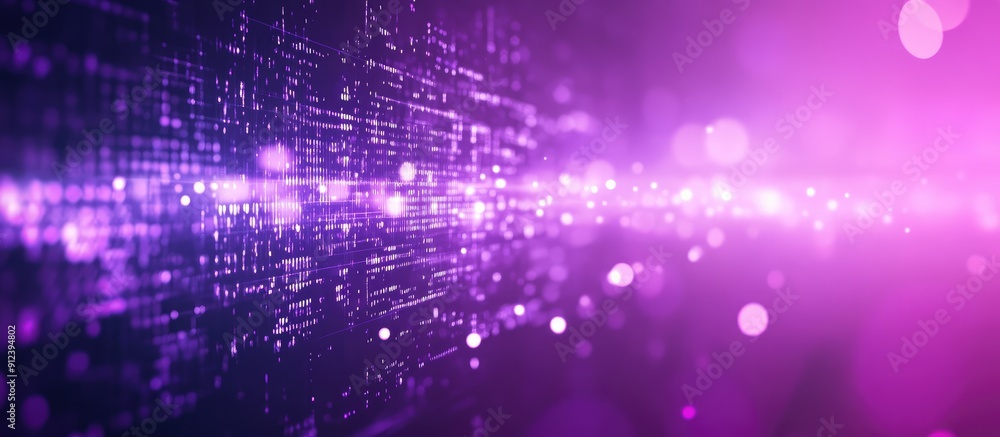 Poster abstract violet motion background with light gradient digital technology pattern data transfer backd