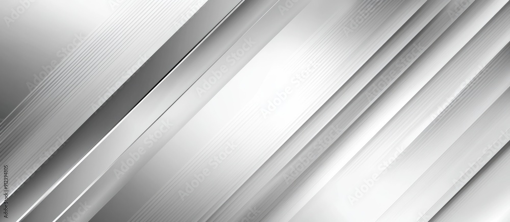 Poster abstract white and silver gradient pattern with smooth grey metallic texture on a diagonal backgroun