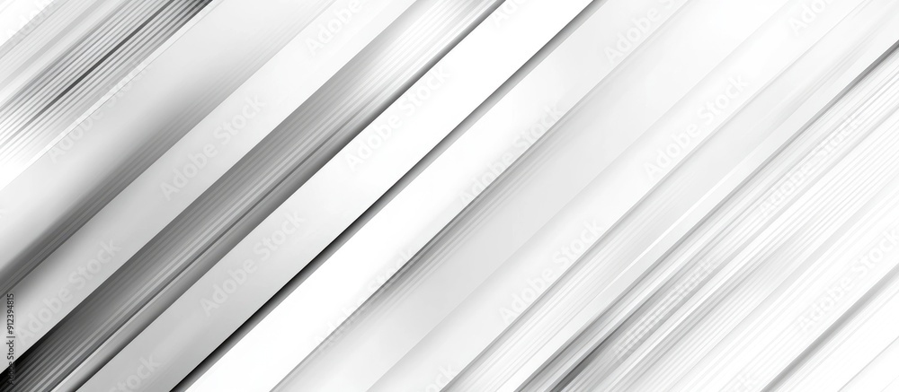 Poster abstract white and silver gradient pattern with smooth grey metallic texture on a diagonal backgroun