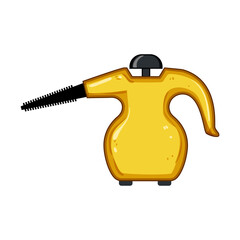 home steam cleaner cartoon. iron floor, laundry wash, house mop home steam cleaner sign. isolated symbol vector illustration