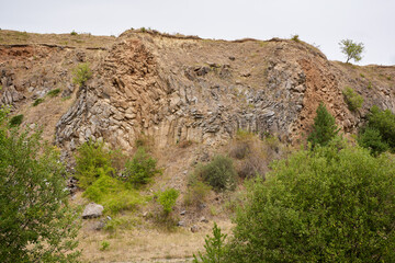Rock formations in an abandoned quarry