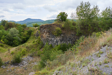 Rock formations in an abandoned quarry
