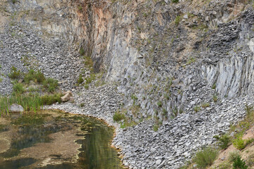 Rock formations in an abandoned quarry