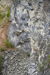 Rock formations in an abandoned quarry