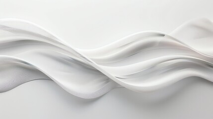 Obraz premium A smooth, abstract background of white flowing waves.