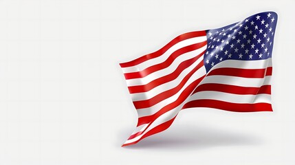 Fototapeta premium Patriotic Close-up: American Flag on Clear Background