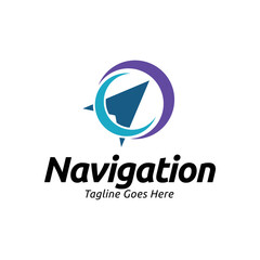 Compass Global Globe Earth Adventure GPS navigation logo design. Vector Illustration