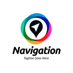 Compass Global Globe Earth Adventure GPS navigation logo design. Vector Illustration