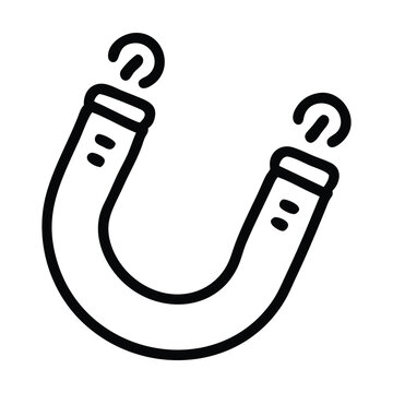 recommend clip art: Black and white line drawing of a horseshoe magnet. Vector illustration