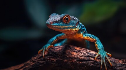 Reptiles in habitat, vibrant colors, natural environment, close-up, detailed