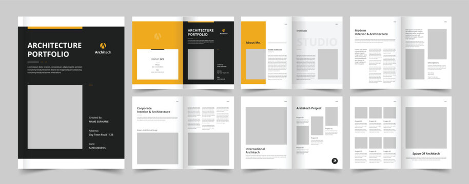 Architecture and Interior Portfolio Design, Architecture Portfolio Design, Portfolio Template