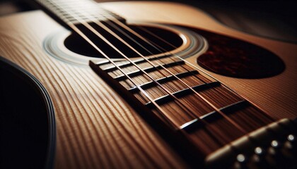 Fototapeta premium Acoustic guitar close up