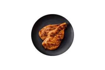 Delicious fresh grilled chicken fillet with spices and herbs