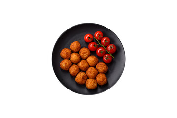 Delicious crispy balls breaded with mozzarella cheese, salt and spices